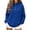 Blue, variant on Women's Mock Neck Fall Henley Top with Pockets, Long Sleeve Casual Pullover Oversized Top For Women, Sizes S-3XL