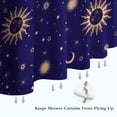 thumbnail image 6 of Blue Gold Sun Moon Pattern Shower Curtain 84"x72" ,Bathroom Decorative Shower Curtains Set with 12 Hooks,Modern Waterproof Washable Shower Curtain, 6 of 6