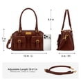 thumbnail image 5 of Wrangler Women Dome Top‑Handle Purse Medium Shoulder Handbag with Detachable Crossbody Strap, Dark Brown, 5 of 8