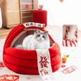 thumbnail image 1 of Cama para gatos, nido cálido para gatos de interior, accesorios para mascotas, cama portátil, cómoda y resistente para dormir, cueva para perros M, 1 of 8