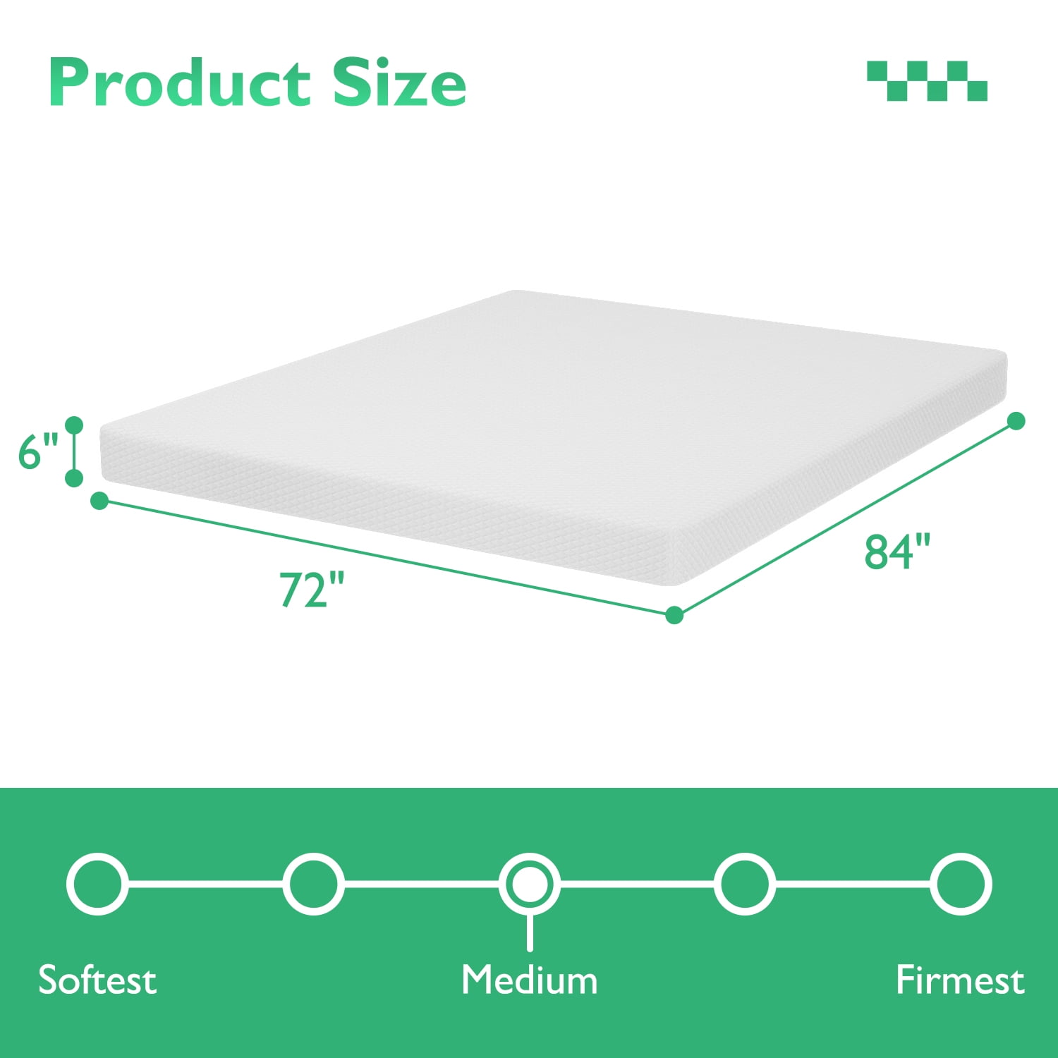 6 Inch Memory Foam Mattress Medium-Firm Mattress for Kid Adults CertiPUR-US Certified Mattress in a Box,California King