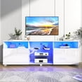 thumbnail image 6 of ChVans LED TV Stand for 70/75/80 inch, High Glass Modern Entertainment Center with LED Lights and Glossy Cabinets, 6 of 6