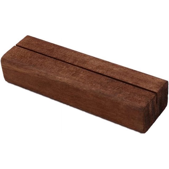 Porte-cartes en Bois, Porte-Notes Rétro Élégant Support de Photo, Support de Numéro de Table Durable Fournitures de Fête de Mariage (L-Foncé)