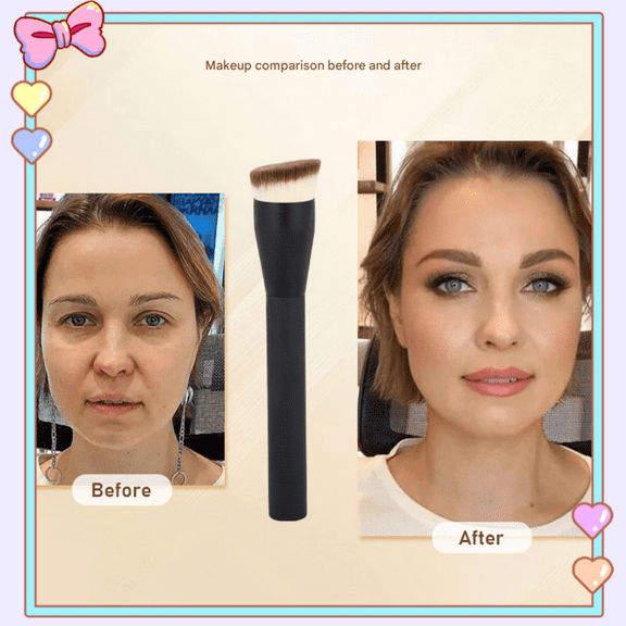 Foundation brush flat bevel head foundation brush concealer brush traceless brush facial cleansing brush one set suitable for liquid foundation