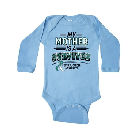 

Inktastic My Mother is a Survivor Cervical Cancer Awareness Gift Baby Boy or Baby Girl Long Sleeve Bodysuit