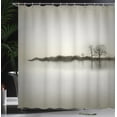 thumbnail image 4 of Ambesonne Nature Shower Curtain, Fall Trees on Island, 69"Wx70"L, Sepia, 4 of 5