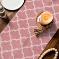 thumbnail image 3 of Coral Pink Morocco Table Runner 72 Inches, Vintage Geometric Plaid Mahbudium Bed Runner Dresser Scarves Tabletop for Indoor Outdoor Parties/Ceremony/Banquet, 14" x 72", 3 of 8