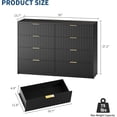 thumbnail image 2 of Modern Fluted 8 Drawer Dresser, Large Capacity Chest of Drawers, with Metal Handles & Anti-Tip, Wooden Storage Organizer for Bedroom, Living Room, Hallway, Black, 2 of 8