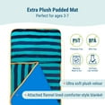 thumbnail image 5 of Wildkin Velour Nap Mat for Toddler Boys and Girls (Blue Stripes), 5 of 8