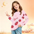 thumbnail image 3 of Abcomgle Kids Long Sleeve Shirt Girls 7-8 Casual Cherry Graphic Crewneck Shirts for Kids Girls Fall Basic Top for Girls Trendy Girls Tunic Tops with Pocket, 3 of 5