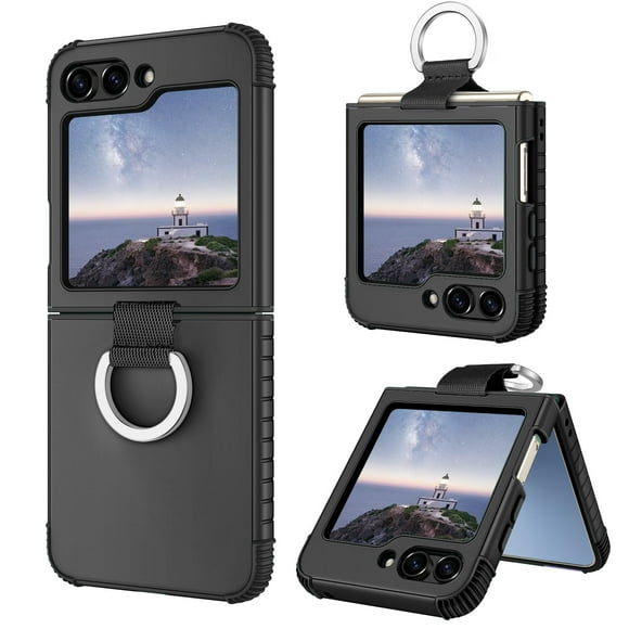 Funda BENTOBEN para Samsung Galaxy Z Flip 6 5G con Anillo Negro