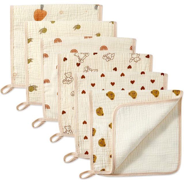Muslin Burp Cloths, Premium Cotton Burping Rags for Newborn, Ultra Soft