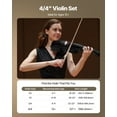 thumbnail image 4 of VEVOR Violin 4/4 Full Size for Adults, Violin Fiddle Set for Beginners Student with Hard Case, Rosin, Bow, Shoulder Rest, Bridge, Tuner and Extra Strings, Professional Solidwood Instruments (Black), 4 of 9