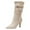 Beige, variant on 2025 Fall Women's Mid-Calf Boots High Heeled Suede Pointed Toe Fashion Shoes for