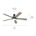 thumbnail image 5 of 330060SBK-Kichler Lighting-Lucian Elite XL - 5 Blade Ceiling Fan with Light Kit In Modern Style-14.25 Inches Tall and 60 Inches Wide-Satin Black, 5 of 14
