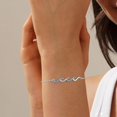 thumbnail image 4 of Ocean Wave Bracelet for Women, 14K Gold/White Gold Plated CZ Hypoallergenic Bracelet for Women Dainty Wave Bracelet for Women Bracelets for Beach Jewelry for Women, 4 of 6