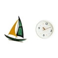 thumbnail image 5 of Dualoai Iron Sailboat Sculpture Tabletop Ornament Modern Wall Clock Wall Hanging Clock Round No Ticking Quiet Large Numerals Decorative Feng Shui Decor Collection Figurine for Table Centerpiece, 5 of 8