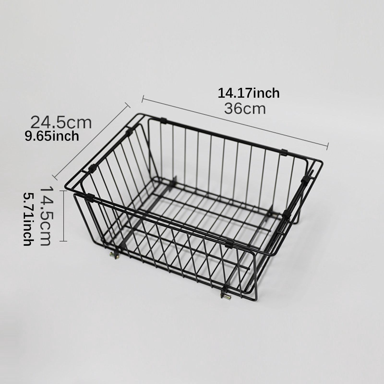 MAGIDEAL Wire Folding Basket Camping Storage Basket for Hiking Picnic Outside Camping Black