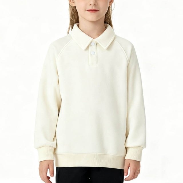 Sudaderas sin capucha Ropa para niños Camisas de colores sólidos para niños y niñas Sudaderas con solapa Sudaderas con hombros al descubierto Tops de primavera para niños Camiseta de algodón para niña