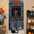 thumbnail image 5 of DAMAI Halloween Door Cover 70x35 Inch Do Not Enter Wooden Doors Chains Skeleton Eyes Creepy Wall Banner,Scary Halloween Door Hanging Curtain for Front Porch Party Decoration Indoor Outdoor, 5 of 6