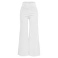 thumbnail image 4 of Hauaitttt Women Solid Casual Pocket Wide Leg Pants Elastic Waist Loose Pants Women Yoga Pants Women Pants Casual Boot Cut Pinstripe Pants Women Casual Womens Pants with Pockets Casual Stretchy, 4 of 4