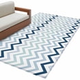 thumbnail image 2 of Area Rug 48×72in, Nautical Blue Herringbone Floor Carpet Living Room Rug, Abstract Geometric Wavy Lines Non-Slip Welcome Mat Indoor Rugs for Bedroom Dining Room, 2 of 9