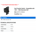 thumbnail image 2 of Fuel Transfer Switch - Compatible with 1981 - 1986 Chevy C30 1982 1983 1984 1985, 2 of 2