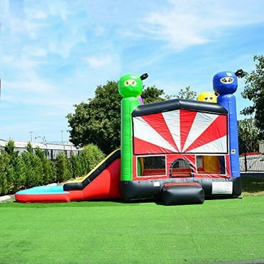 JumpOrange Ninja Bounce House Water Slide for Kids and Adults (with Blower)