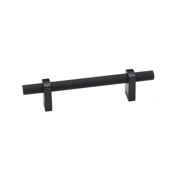 Alno A2901-35-MB Vita Bella 3-1/2" Center To Center Modern Industrial Knurled Cabinet Bar