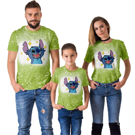 

Family Matching Cartoon T Shirt Lilo & Stitch Printed Casual Short Sleeve Polyester O-Neck Casual T Shirt for Adult Kids