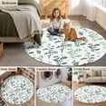 thumbnail image 5 of Sage Green Botanical Round Area Rug 7Ft Washable Circle Rugs for Dorm Laundry Room, Watercolor Spring Floral Summer Leaf Non-Slip Carpet Floor Mats Indoor Outdoor Carpet Runner Aesthetic Home Decor, 5 of 8