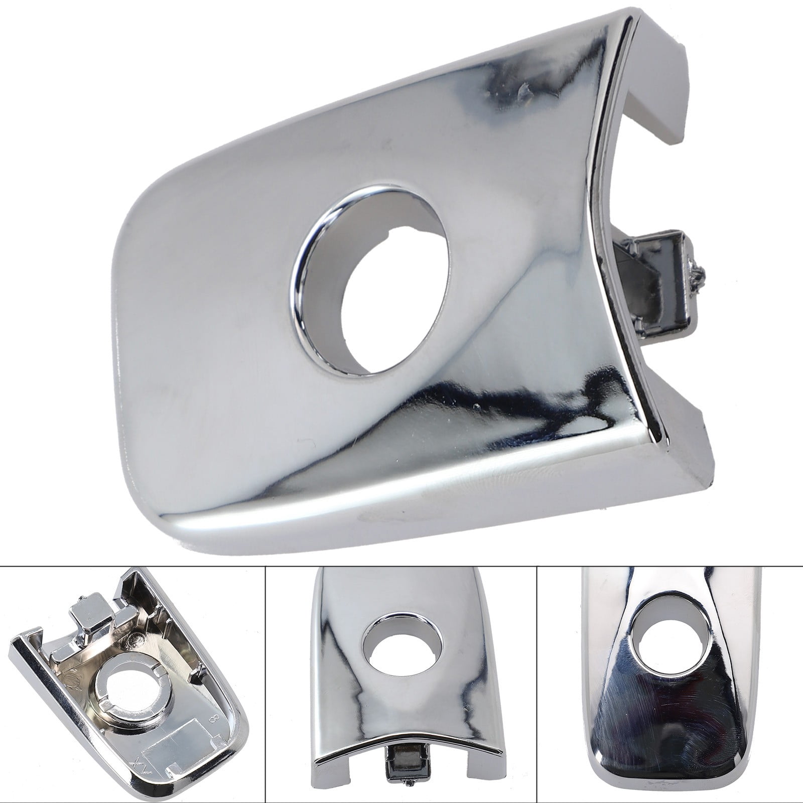 MotorKing Chrome Front Left Door Handle Keyhole Cover Cap For Nissan Murano, Leaf, Maxima, Sentra