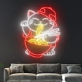 thumbnail image 4 of Handmadetneonsign Lucky Cat Eats Ramen Neon Sign, Eating Cat Ramen Noodle Led Sign, Japan Ramen, 4 of 5