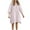 Pink-a, variant on Mrat Women's Cotton Linen Crew Neck 3/4 Sleeve Mini Dress Casual Loose Solid Summer Flowy Dresses with Pockets Red-a L