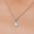 thumbnail image 3 of Gem Stone King 14K White Gold Sky Blue Aquamarine and Lab Grown Diamond Pendant Necklace for Women | 0.28 Cttw | Gemstone March Birthstone | Heart Shape 4MM | With 18 inch Chain, 3 of 6