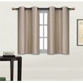 thumbnail image 1 of Juego de cortinas opacas D24 Taupe de 2 piezas con ojales superiores, ahorro de energía, para ventanas cortas., 1 of 2