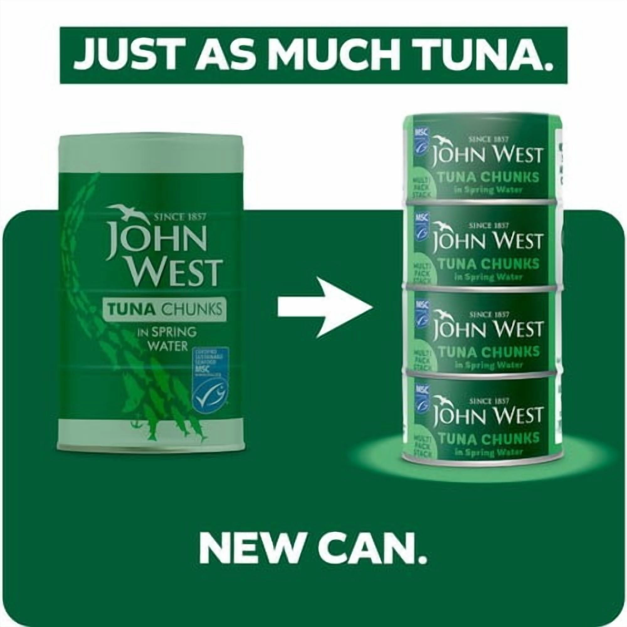 John West Tuna Chunks in Spring Water MSC 4 x 125g, British Import (Pack of 3)