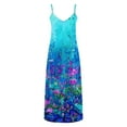 thumbnail image 4 of Puntoco Vestidos Mujer Moda Elegante Verano Casual Sólido V-Cuello Camis Vestido Largo Sin Mangas, 4 of 5