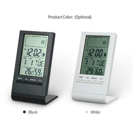 Mini Digital Thermometer Indoor Hygrometer Room Temperature Humidity Monitor Meter Gauge Alarm Clock Thermo Hygrometer With Max Min Value Display