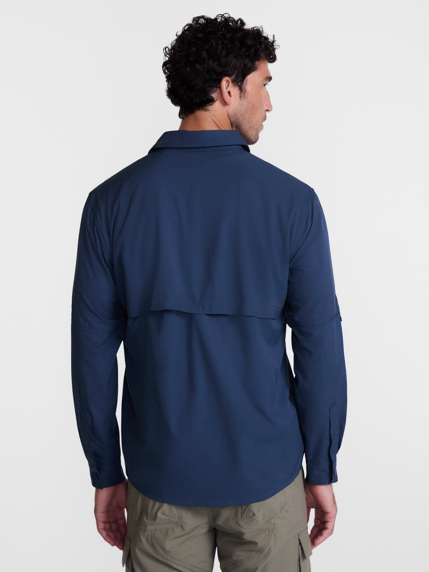 Ozark Trail Men's Fishing Shirt with Long Sleeves, Sizes S-4XLT