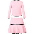 thumbnail image 2 of Richie House Girl's Long Sleeve Knit Suit Smock Skirt Outfit Set, 2 of 6