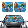 thumbnail image 2 of Qekee Little Sea Turtles Foldable Car Sun Shade - 2-Pack, Car Windshield Sunshades, Foldable - Small, 2 of 7