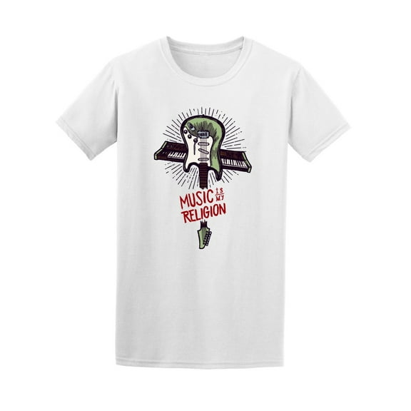 Colorful Music Is My Religion Guitar Tee Men's -Image by Shutterstock