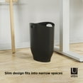 thumbnail image 3 of Umbra 2.4 gal Harlo Plastic Slim Open Top Bathroom Trash Can, Black, 3 of 13