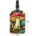 thumbnail image 6 of Square 2Pack PU Leather Mushroom Cruise Luggage Tag with Privacy Cover and Name ID Tag for Travel Handbags Backpacks Luggage Tags, 6 of 6
