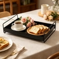 thumbnail image 6 of Serving Tray,Metal Rectangular Organizer Tray with Side Handles for Kitchen Countertop Dining Room Living Room,Black, 6 of 6