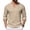 Khaki, variant on Men's Cotton Linen V Neck Shirt Casual Long Sleeve Solid Color Summer Beach Tops, 3XL
