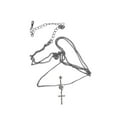 thumbnail image 5 of Belly Chain Navel Ring Surgical Steel Waist with Dangle Paved Cross Charm 14G, 5 of 5