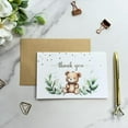 thumbnail image 5 of 4x6 Greenery Teddy Bear Thank You Cards (Bulk 20-Pack) Baby Shower Thank You Cards with Envelopes, Birthday Party, Weddings, Greeting, Blank Notes, Girl Boy, Gold, Rustic, We can bearly wait, 5 of 7