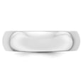 thumbnail image 3 of 14k Or Blanc Massif Poli Demi Ronde Gravable 6mm Demi Rond Bague Taille 7.5 Bijoux Cadeaux pour les Femmes, 3 of 3